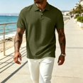 thumbnail image 6 of Rvwovn Men's Jacquard Button Up Shirt – Short Sleeve Knit Business Casual Collared Top, 6 of 7