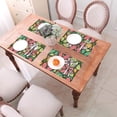 thumbnail image 6 of YFYANG Washable Heat-Resistant Placemats, 70% PVC/30% Polyester, Cartoon Floral Pattern Kitchen Table Mat, 12" x 18" 4 Pcs, 6 of 6