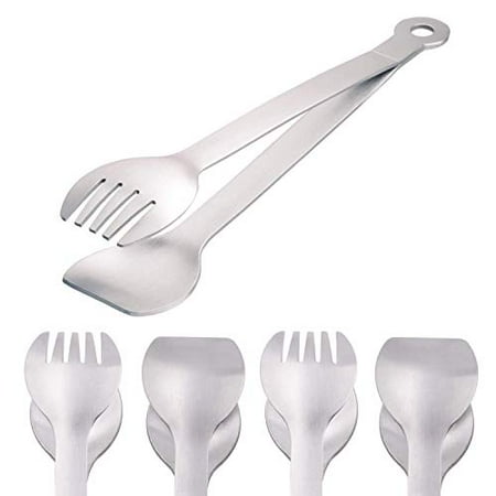 

HINMAY Small Serving Tongs 6-Inch Stainless Steel Mini Appetizer Tongs Set of 4 (Brushed)