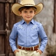 thumbnail image 2 of BOOMNY Toddler Boys Western Cowboy Shirts Long Sleeve Lapel Embroidery Buttons Shirts for Boy Soft Dailywear, 2 of 4