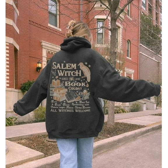 Retro Salem Witch Hoodie Y2k Vintage Hoodie Trendy Sweatshirts Raven Shirt Pumpkin shirt Halloween gift hoodie