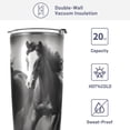 thumbnail image 4 of SKYSONIC Running Horse Tumbler Stainless Steel Double Wall Vacuum Reusable Insulated Mug with Straw and Built-in Coaste for Cold and Hot Beverages, 20oz, 4 of 7