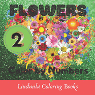 big color by numbers flowers book