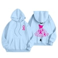 thumbnail image 5 of Fiaer,Women Cancer Sweatshirts Breast Cancer Hoodies Pink Ribbon with Butterfly Graphic Plus Size Tops Cancer Awareness Support Blue S, 5 of 7