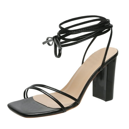 

zuwimk Sandals For Women Dressy Summer Women s Slide Flat Sandals Comfortable Slip On Plait Toe Thong Strappy Spring Summer Shoes Black