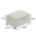 thumbnail image 2 of Zimtown Ottoman for Convertible Teddy Velvet Fabric Sofa Set Living Room Furniture Teddy White (Only Ottoman), 2 of 7