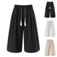 thumbnail image 4 of Ceisia Men's All-Season Solid Color Wide Gift Leg Pants Elastic Drawstring Waist Zipper Button Pockets for Outdoor Casual Daily Work Wear, 4 of 8