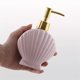 thumbnail image 4 of Dispensador de jabón de baño de cerámica de 280 ml con cabezal de bomba plateado Dispensador de jabón en forma de concha Dispensador de jabón líquido for encimera de baño, 4 of 6