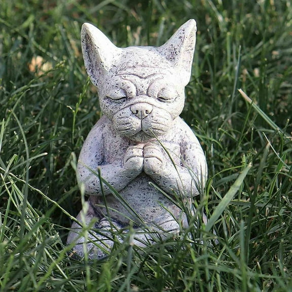 Meditating Dog Statue Buddha, French Bulldog Meditating Statue, Meditating Bulldog Resin Ornament,Yoga Bulldog Ornament