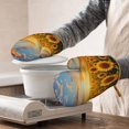 thumbnail image 3 of Cauagu Beautiful Golden Sunflower Field Print Oven Mitts 2 Piece Set,BBQ Gloves Grilling Gloves Kitchen Silicone Oven Gloves Heat Resistant Oven Mitts for Barbecue Cooking & Baking, 3 of 6