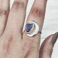 thumbnail image 3 of Tanzanite Ring, Rough Tanzanite Ring, December Birthstone, Crescent Moon Adjustable Ring, 925 Sterling Silver, Womens Ring, Christmas, Thanksgiving, Handmade, Statement Jewelry, Rough Gemstone Jewelry, 3 of 5