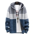 thumbnail image 4 of Suéter de hombre, abrigo de otoño e invierno, con capucha, informal, suelto, chaqueta gruesa y elegante, 4 of 4