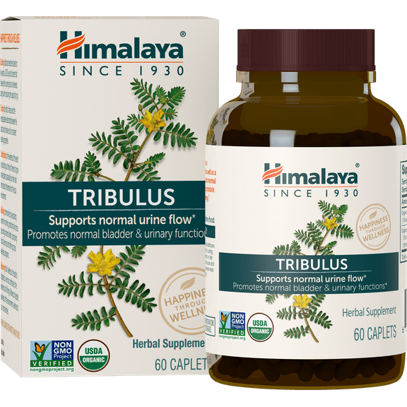 Himalaya Organic Tribulus for Urinary Support, Stamina and Male Health, 688 mg, 60 Caplets, 2 Month Supply