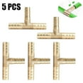 thumbnail image 2 of 5 PCS - 3/8 HOSE BARB TEE Brass Pipe 3 WAY T Fitting Thread Gas Fuel Water Air##, 2 of 9