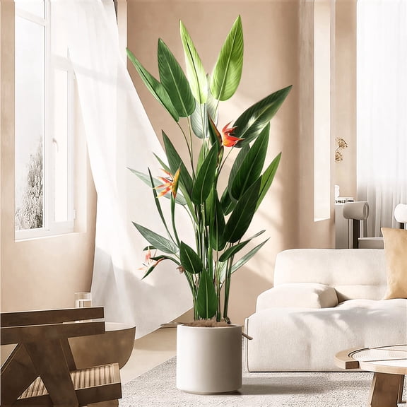 Vipuse 4 feet Artificial Plant Fake Tropical Bird of Paradise Tree for Home Office Wedding Valenine Decor
