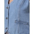 thumbnail image 5 of DARING DIVA Women's V Neck Waistcoat Top Casual Jean Vests XL Light Blue, 5 of 7