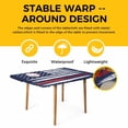 thumbnail image 4 of American Flag Table Cloths for 5 Foot Rectangle Tables, US Flag Baseball Stars Navy Blue Patio Waterproof Elastic Fitted Tablecloths, Washable Rectangular Table Cover for Camping, 4 of 8