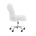 thumbnail image 3 of Pemberly Row Faux Fur Upholstered Armless Office Task Chair in Cream White, 3 of 15