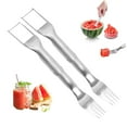 thumbnail image 2 of Birdeem Foldable Stainless Steel Watermelon Cutter Multifunctional Watermelon Fork Watermelon Dividerblock Cutter Fruit Fork, 2 of 12