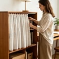 thumbnail image 6 of No Drill Cabinet Curtain, Decorative Covering for Shelving Units Cupboards Wardrobes, Soft Semi Sheer Curtain, for Kitchen Entryway Living Room, 6 of 7
