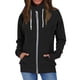 thumbnail image 1 of Sudadera con cremallera y cordón para mujer Chaqueta con cuello levantado y manga larga Ropa de abrigo con bolsillo para el trabajo Negro L, 1 of 4