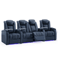 thumbnail image 2 of Weilianda Home Theater Seating Top Grain Nappa Leather Recliner Chair Dual Power Movie Gaming Sofa Electric Headrest with Tray Table Type-C USB Charge Cup Holders (Row of 4 Loveseat Middle), 2 of 8