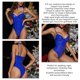 thumbnail image 5 of Lencería de una pieza para mujer, sujetador con aros y correa ajustable de cuero PU, ropa de dormir con gargantilla, azul L, 5 of 6