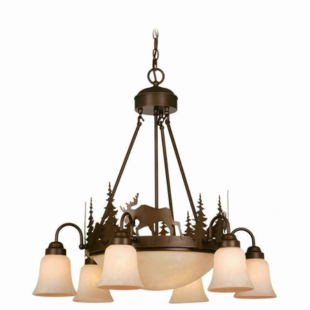 

Vaxcel Yellowstone 9 Light Bronze Rustic Moose Chandelier