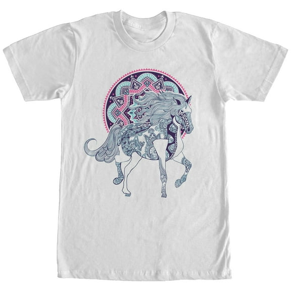 Men's Lost Gods Horse Henna Print  Graphic Tee White Large