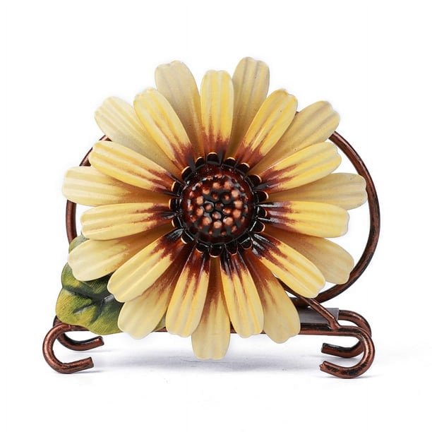 Servilletero de Hierro Vintage Dispensador de Servilletas de Mesa con Forma de Flor Artística Estante de Papel para Cocina