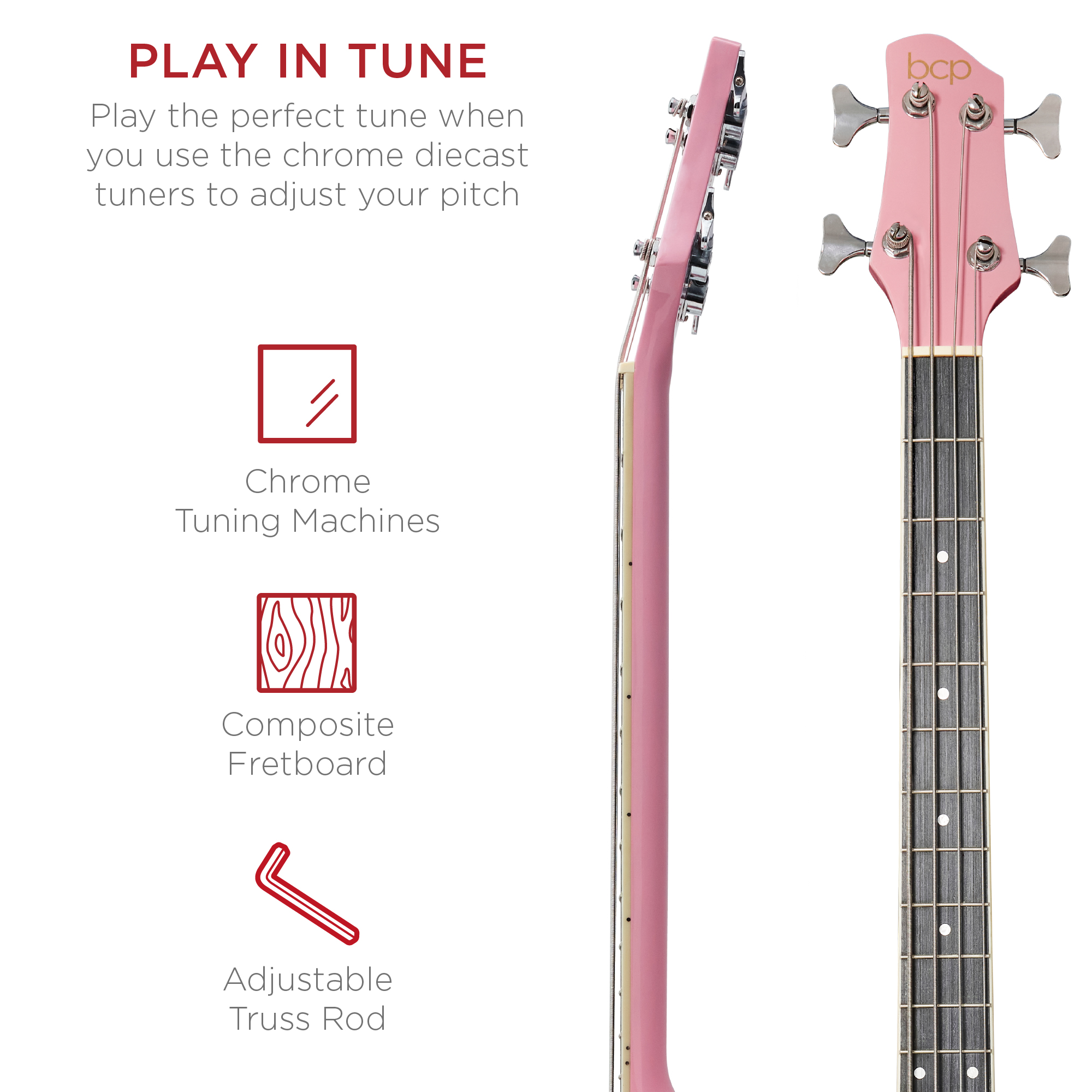 Best Choice Products Acoustic Electric Bass Guitar 22-Fret photo 5