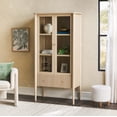 thumbnail image 4 of Samantha Modern Fluted Glass Bookshelf Cabinet, Coastal Oak, 4 of 16
