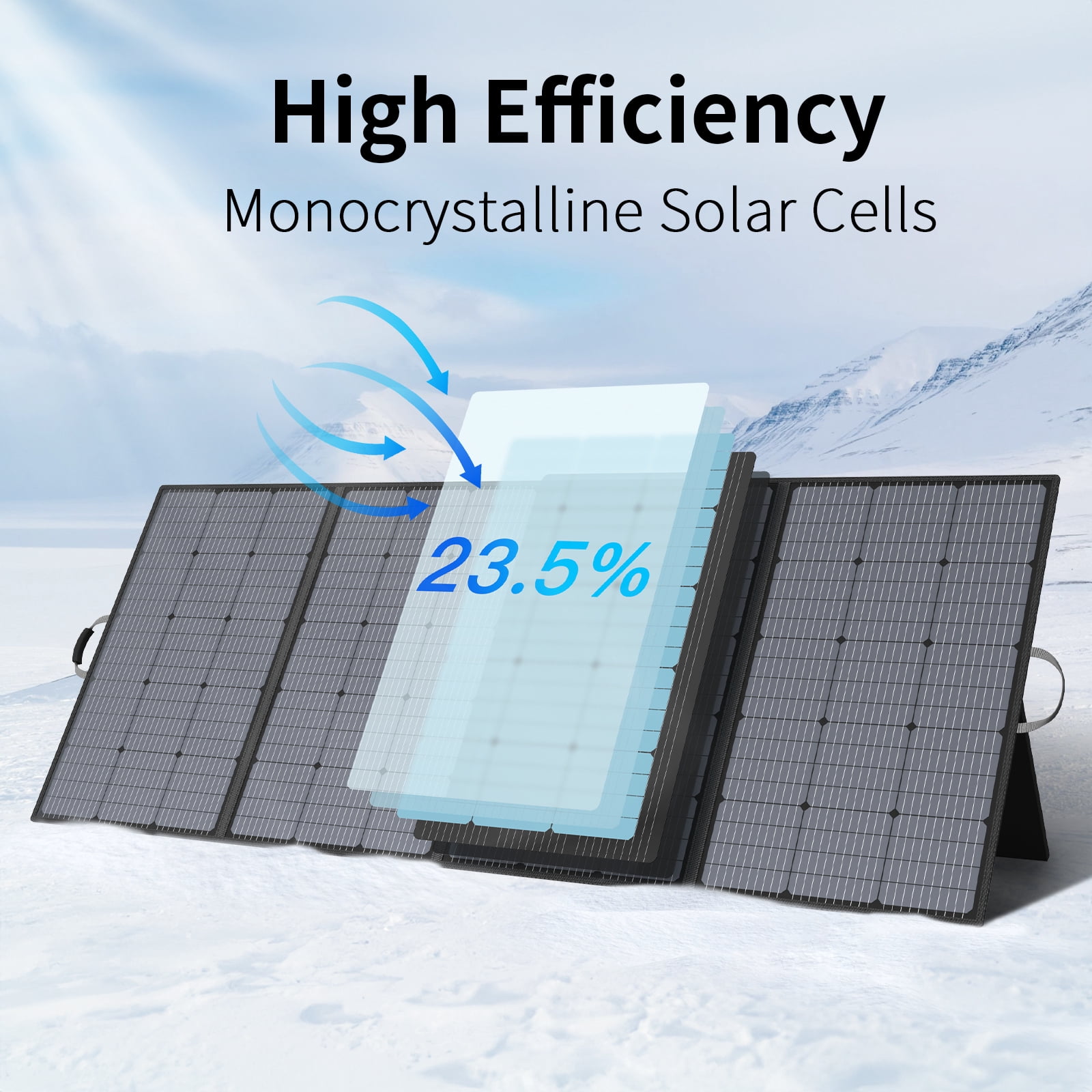 MHPOWOS 400W Portable Solar Panels Foldable Solar Charger with Adjustable Kickstand MC-4 Output IP67 for Portable Power Station Solar Charger Outdoor Camping Off Grid System Boat