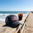 thumbnail image 4 of Americans Flag Embroidered Baseball Cap Distressed Mesh Back Hat Vintage For Men Women Summer Outdoor Blue, 4 of 6