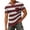 Wine, variant on Yifymode Men's V Neck Short Sleeve T-Shirt, Wide Horizontal Stripe Print Chest Pocket Casual Top Blue L