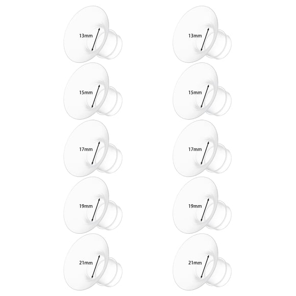 Juego de insertos de brida, 10 piezas, 13/15/17/19/21 mm para extractor de leche Momcozy