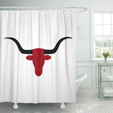 Yusdecor Red Cow Bull Long Horn Steer Head Cattle Aggression Bathroom Decor Bath Shower Curtain 66x72 Inch Walmart Canada