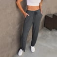 thumbnail image 2 of Lixiuxyad Flowy Wide Leg Pants Women's Solid Color Pocket Loose Tie High Waisted Casual Pants Gray, 2 of 6