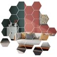thumbnail image 1 of Pegatinas de pared de espejo, 36 piezas de calcomanías de pared acrílicas extraíbles, azulejos de espejo adhesivos hexagonales, decoración de pared para el hogar, sala de estar, dormitorio, brico, 1 of 5