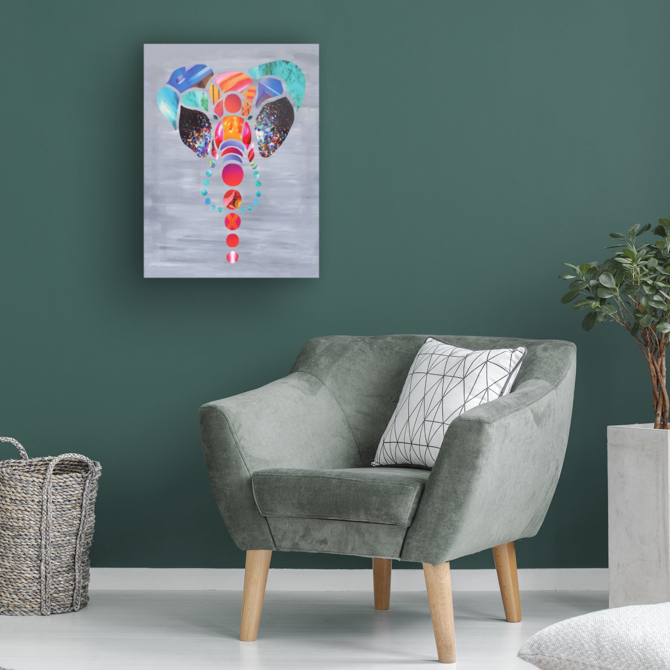 Canvas Wall Art - Artpoptart 'Elephant Love' Wall Art for Living Room, Bedroom, or Office Décor by Trademark Fine Art - 24 x 32 Inches