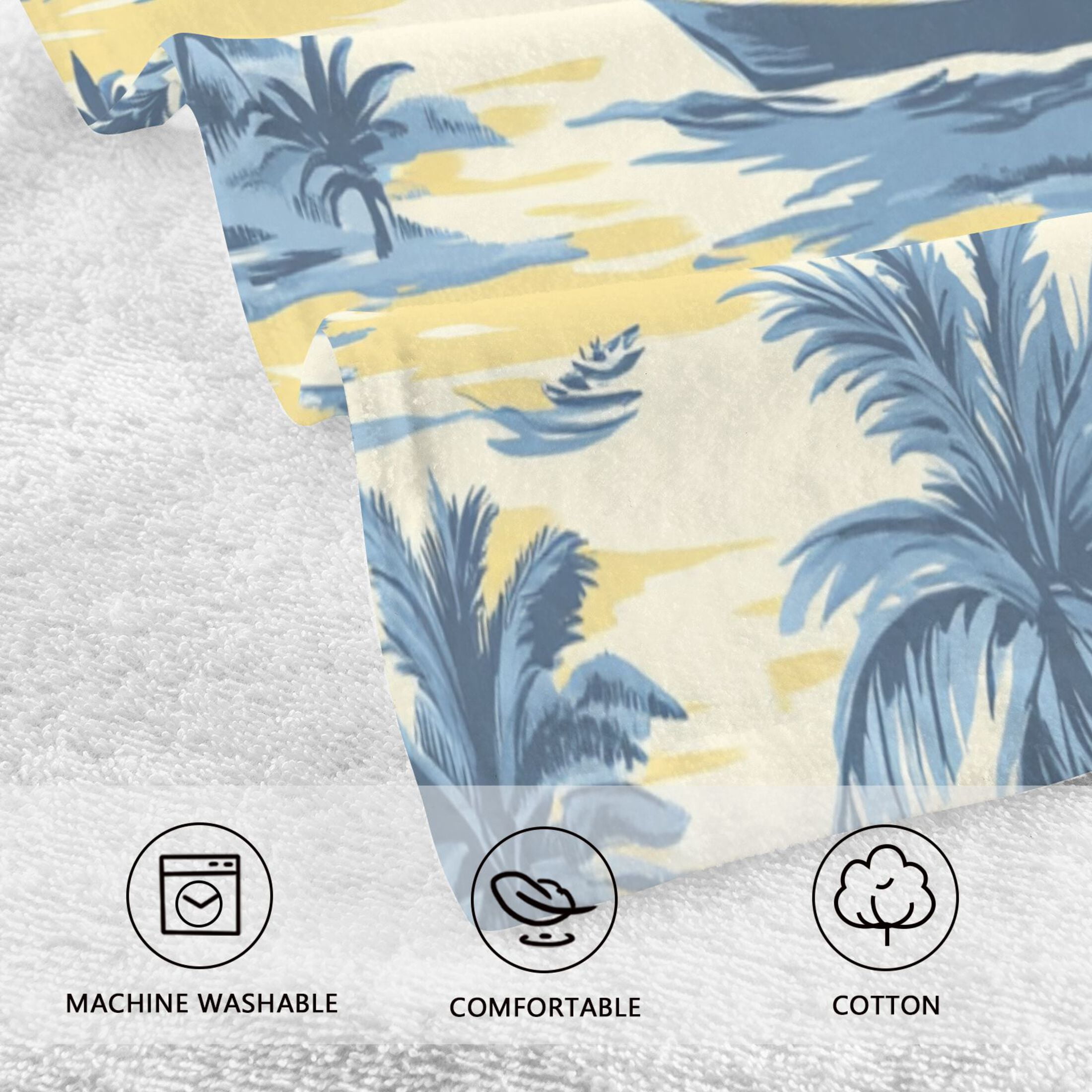 BZSMCE Face Towel Hand Towel Bath Towel Cotton Bath Towel Sets Hand Bath Towels Fashion Nautical Bliss in Blue and Yellow Pattern