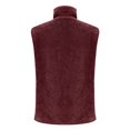 thumbnail image 5 of Women's Sleeveless Faux Fur Vest, Stand Collar Patchwork Jacket, Lightweight Fleece Vest with 3 Pockets, Casual Commute Vest, Button Front Vest Wine M, 5 of 5