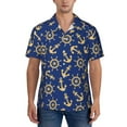 thumbnail image 5 of KLL Men's Hawaiian Shirt Short Sleeve Button Down Beach Shirts-Anchors and Nautical, 5 of 6