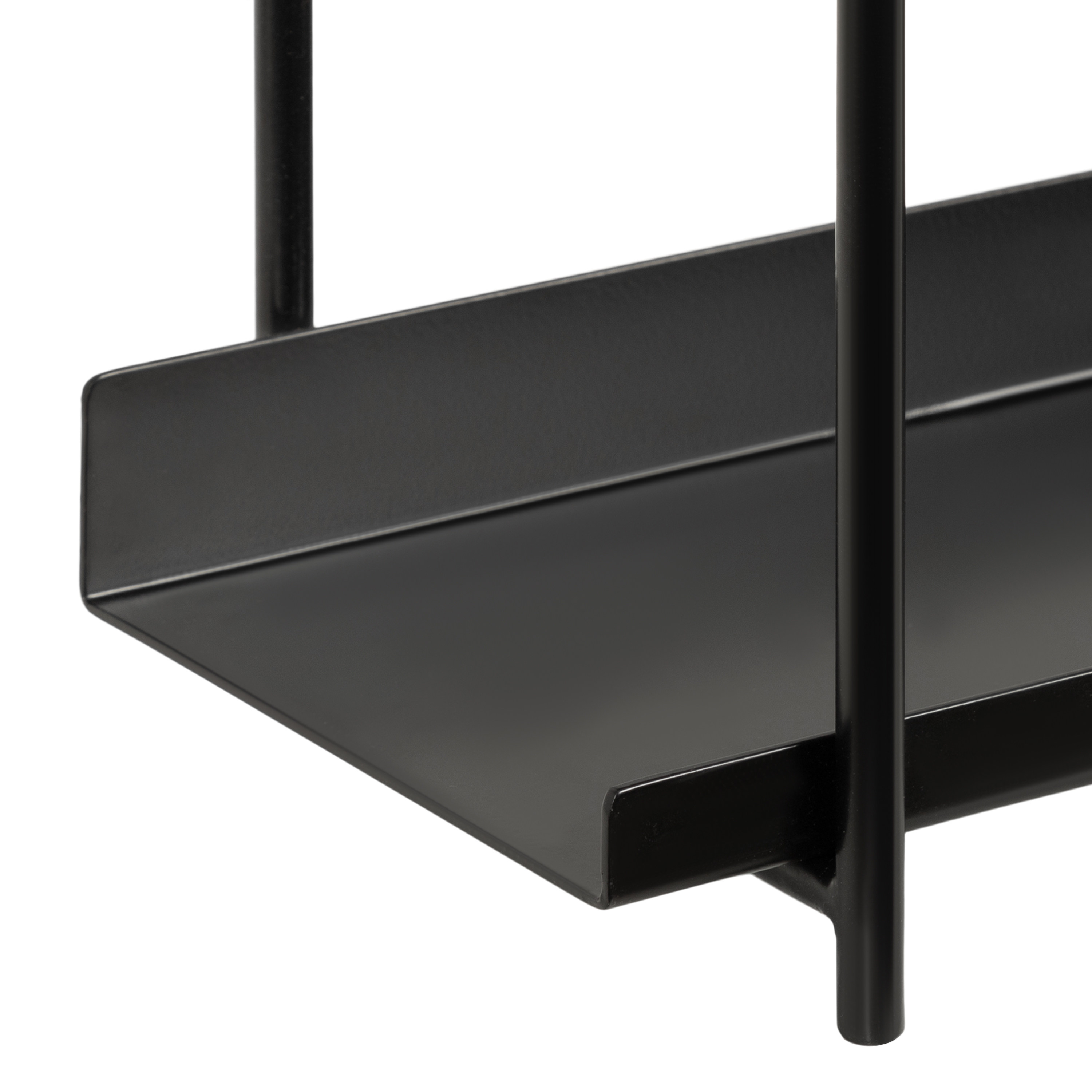 Kate and Laurel Dominic Modern Metal Bathroom Shelf, 28 x 7 x 15, Black, Contemporary Sleek 2-Tier Floating Shelves for Wall Decor, Display, and Over Toilet Storage