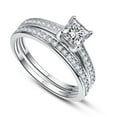 thumbnail image 3 of 925 Sterling Silver 1.35ct Princess Cut White Cubic Zirconia Bridal Ring Sets Size 5-10, 3 of 4