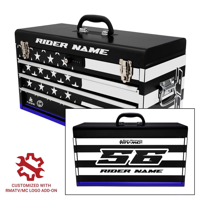 Tusk Moto Toolbox W/Tools - Patriotic Black W/ Red Line - Walmart.com