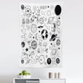 thumbnail image 1 of Cartoon Tapestry, Hand Drawn Planets Asteroids Constellations Monochrome Elements from the Universe, Fabric Wall Hanging Decor for Bedroom Living Room Dorm, 5 Sizes, White Black, by Ambesonne, 1 of 1