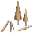 thumbnail image 2 of HSS Drill Set, Round Shank Straight Grooved Step Drills Bits 6Pcs/Set Higher Hardness  For Thin Wood, 2 of 8