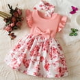 thumbnail image 4 of Ruyang Ruffles Sleeve Knit Flower Girls Dress Crew Neck Ribbed Summer Pleated Dresses Cute Print Pleated Casual Dresses, 4 of 4