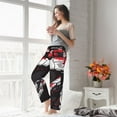 thumbnail image 4 of Uemuo Fierce Red Viper Graphic Art Pattern Women's Wide Leg Palazzo Lounge Pants with Pockets Light Weight Loose Comfy Casual Pajama Pants-, 4 of 9